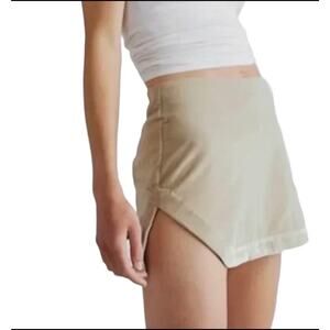 Free People Annalise Velvet Mini Skirt Womens Size 4 Oat Slit